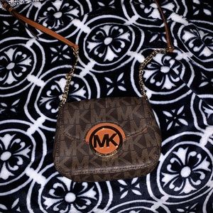 Little brown Michael Kors cross body.